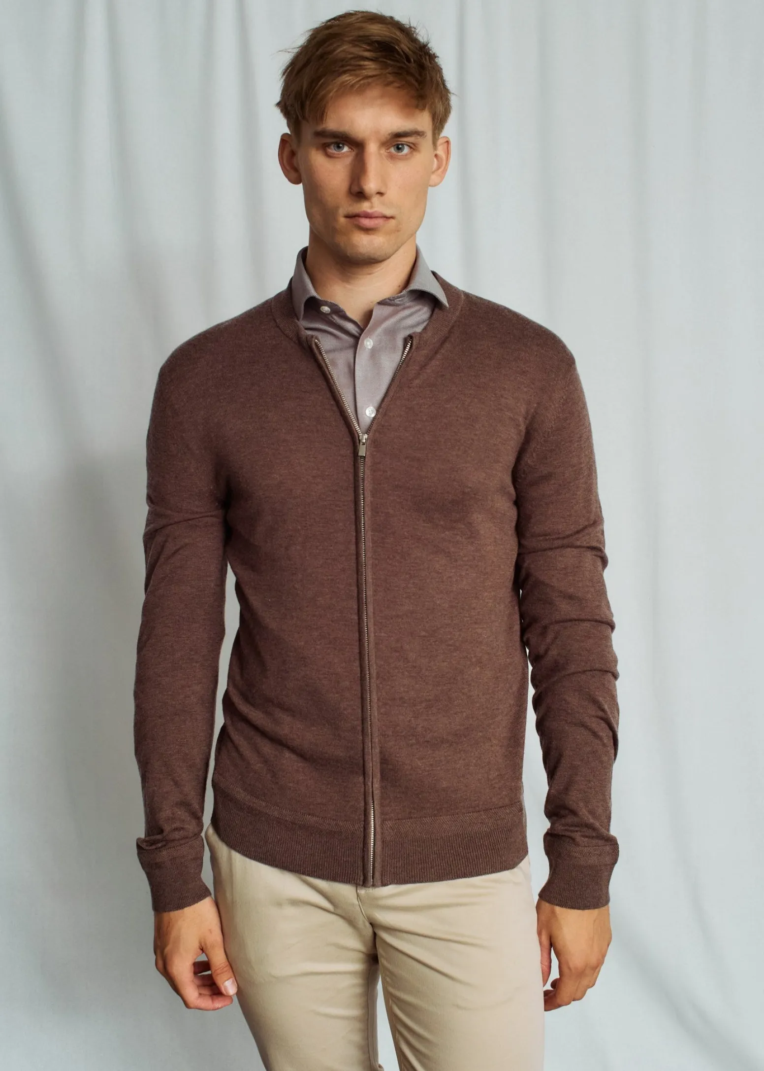 BS Alon Regular Fit Stickat - Brown