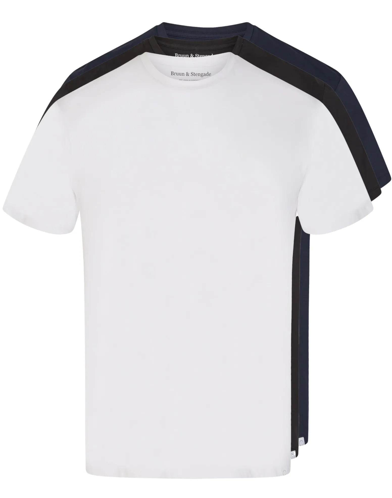 BS Antiqua Regular Fit T-Shirt - White, Black & Navy