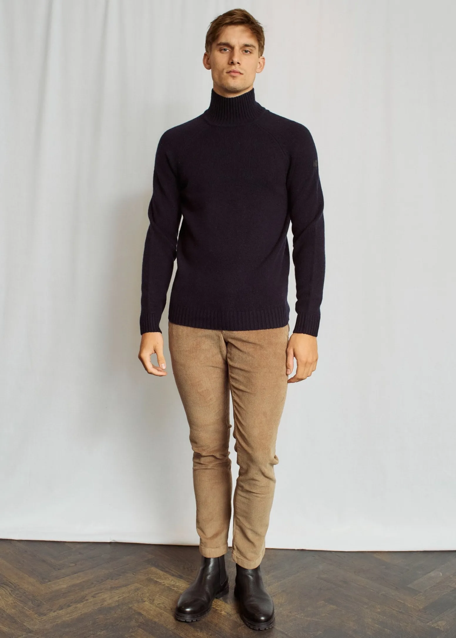 BS Barbeau Regular Fit Stickat - Navy