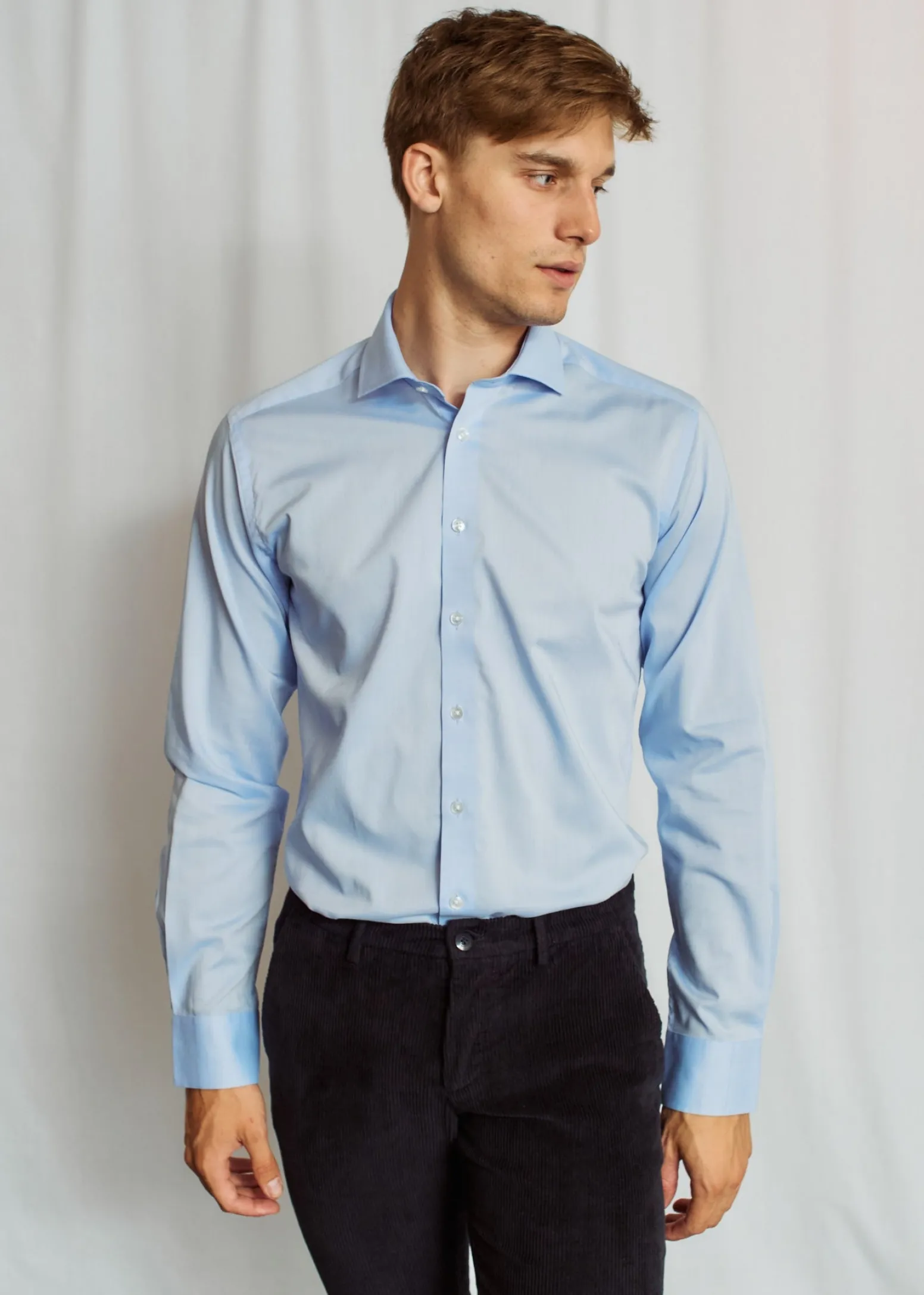 BS Barnes Modern Fit Skjorta - Light Blue