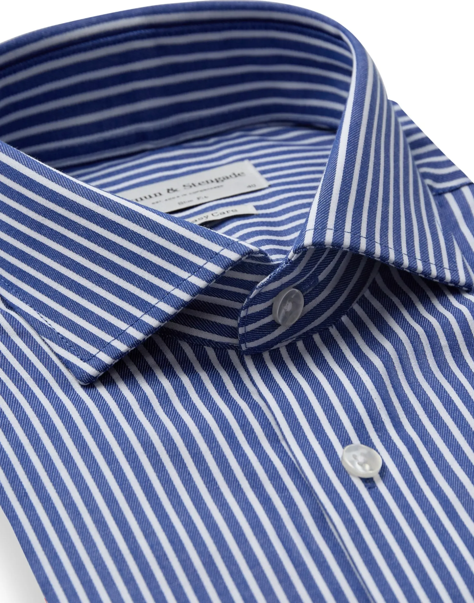 BS Bradshaw Slim Fit Skjorta - Dark Blue/White