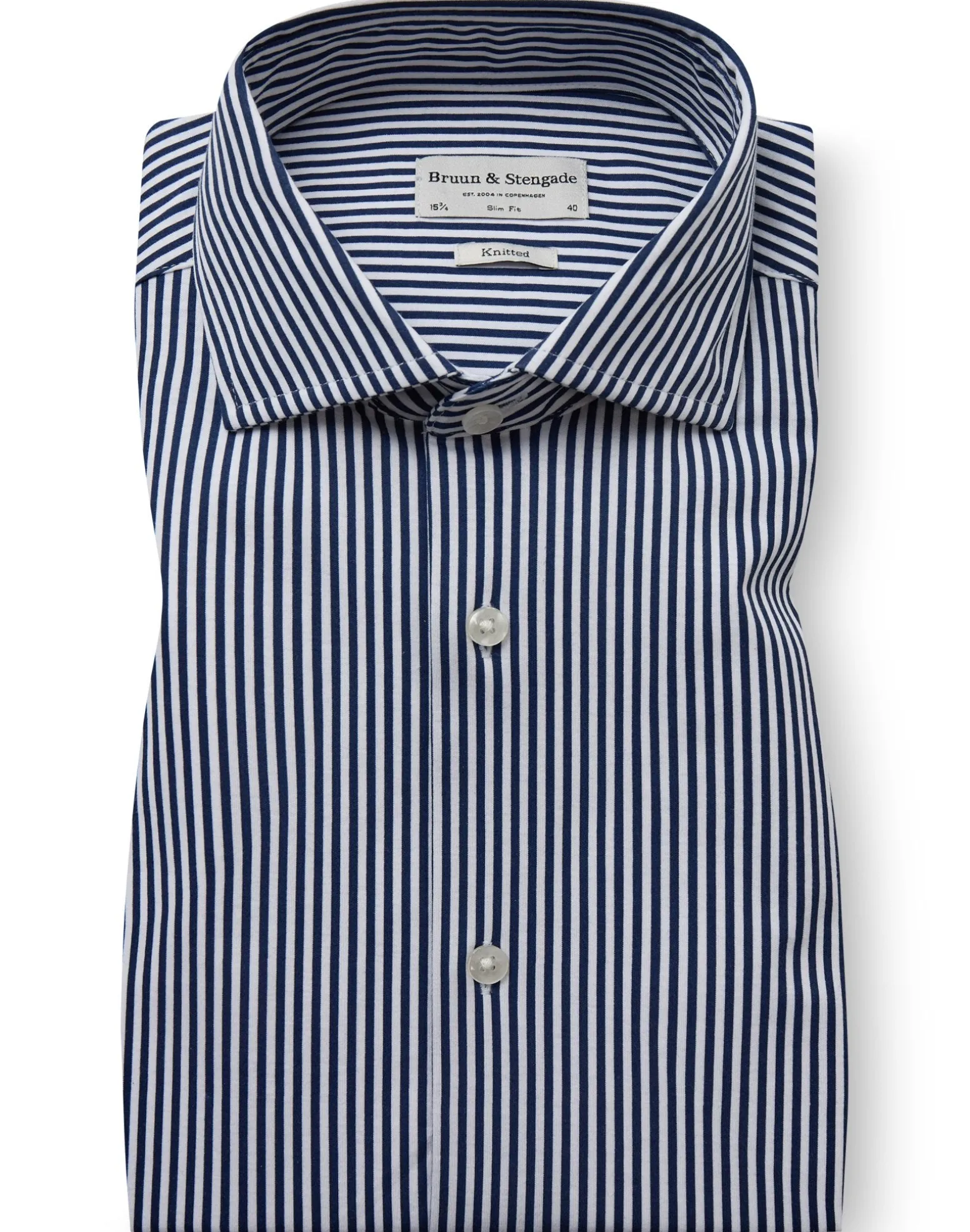 BS Brady Slim Fit Skjorta - Navy/White