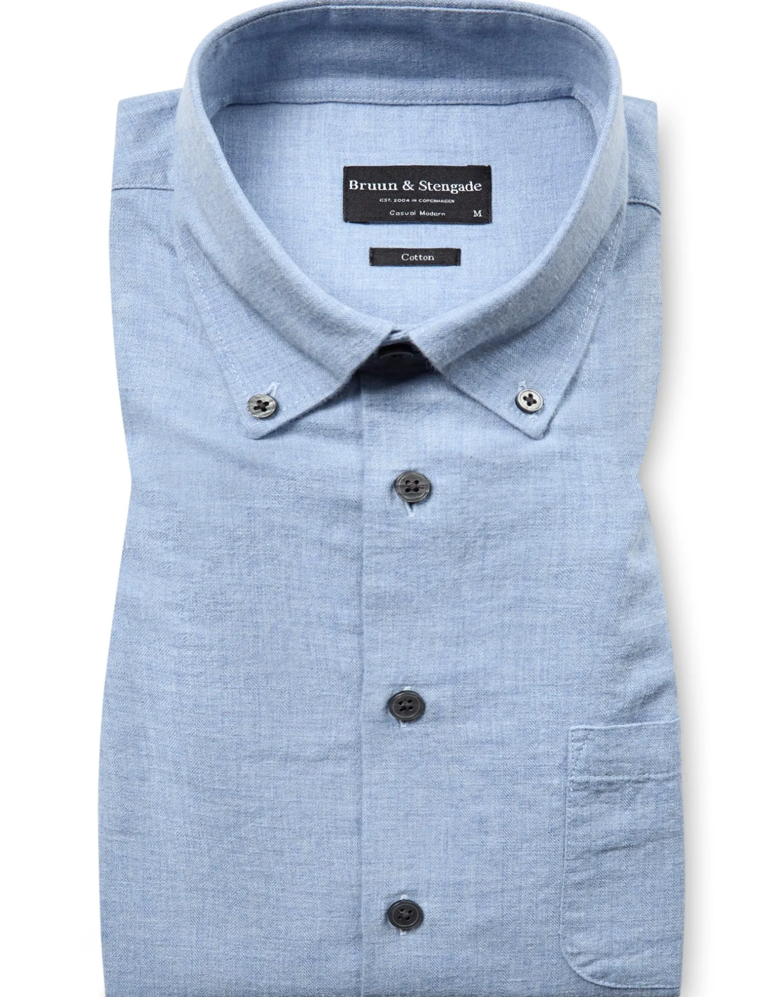 BS Cotton Casual Modern Fit Skjorta - Light Blue