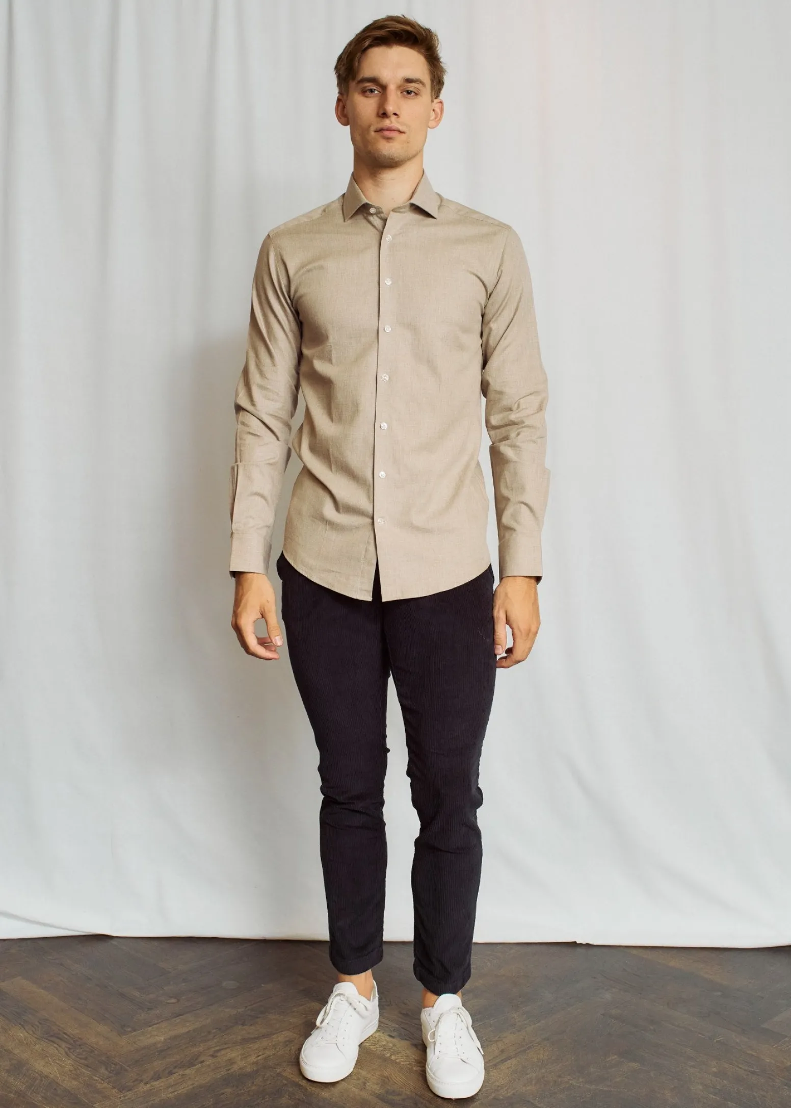 BS Hayward Slim Fit Skjorta - Sand