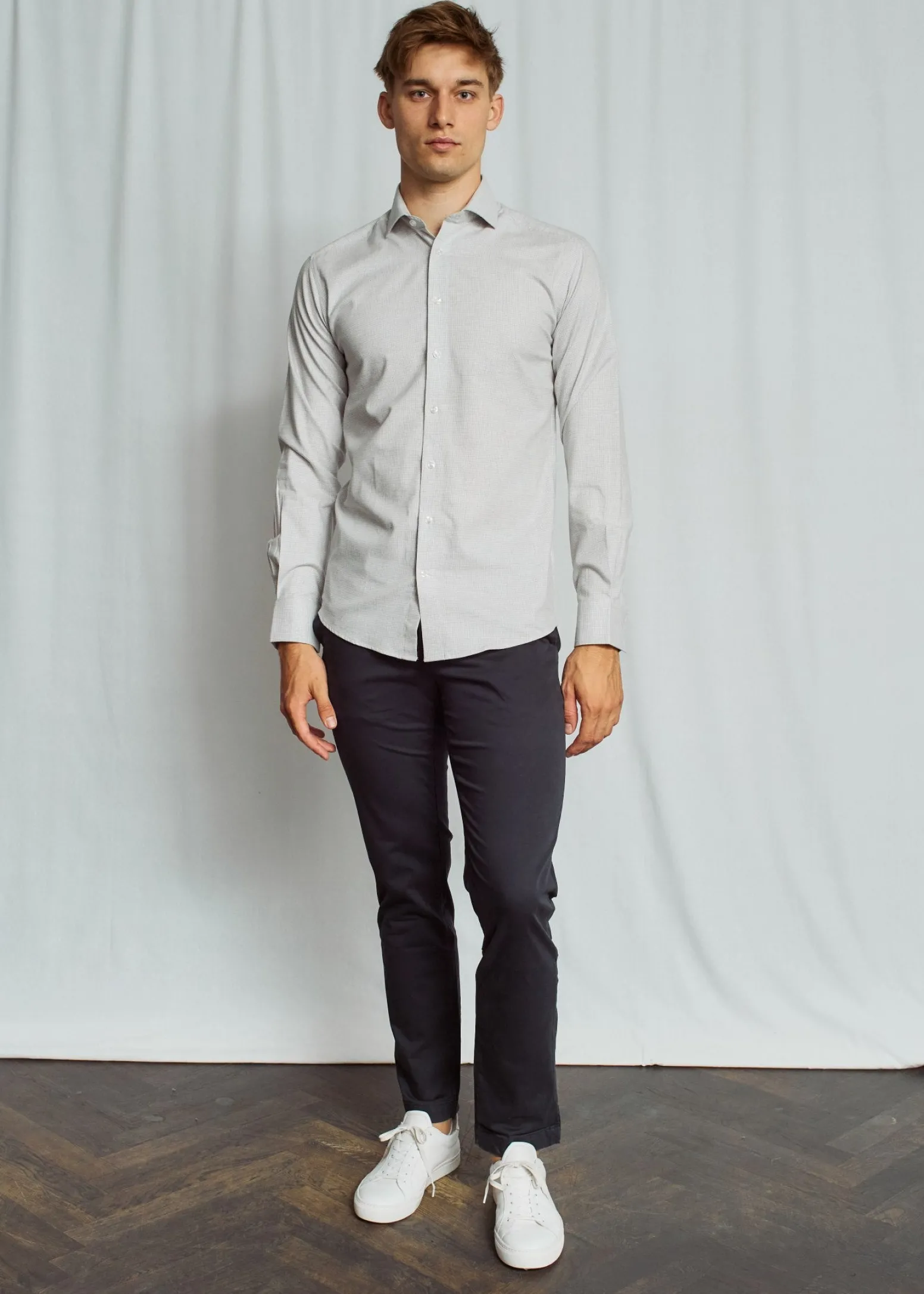 BS Horford Slim Fit Skjorta - Grey
