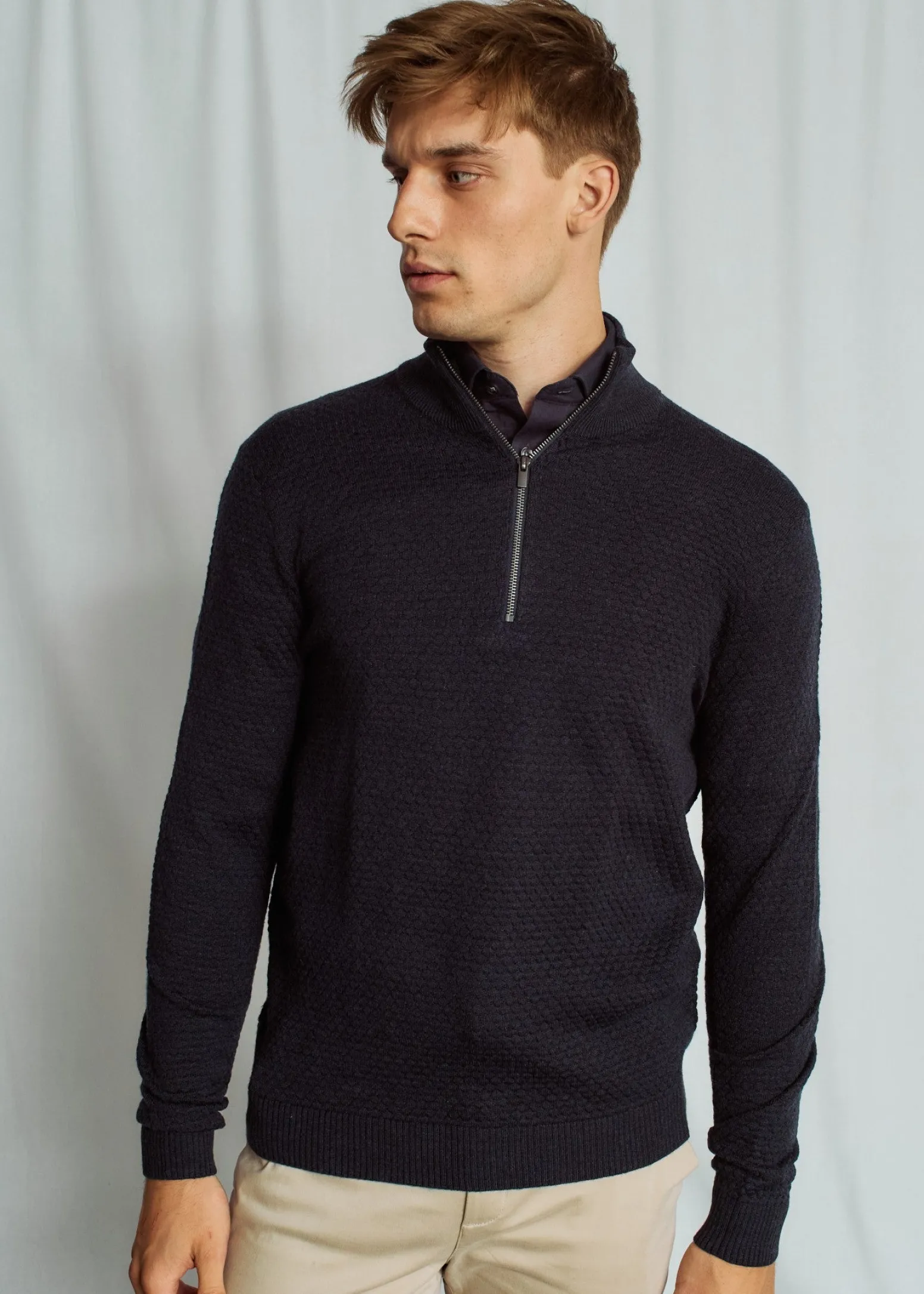 BS Innes Regular Fit Stickat - Thunder
