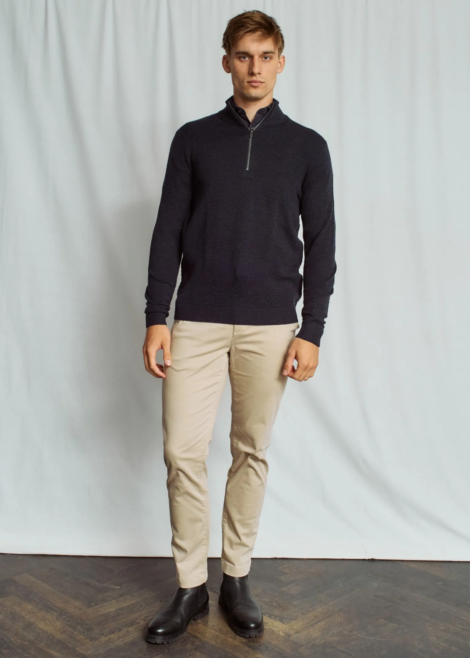 BS Innes Regular Fit Stickat - Thunder