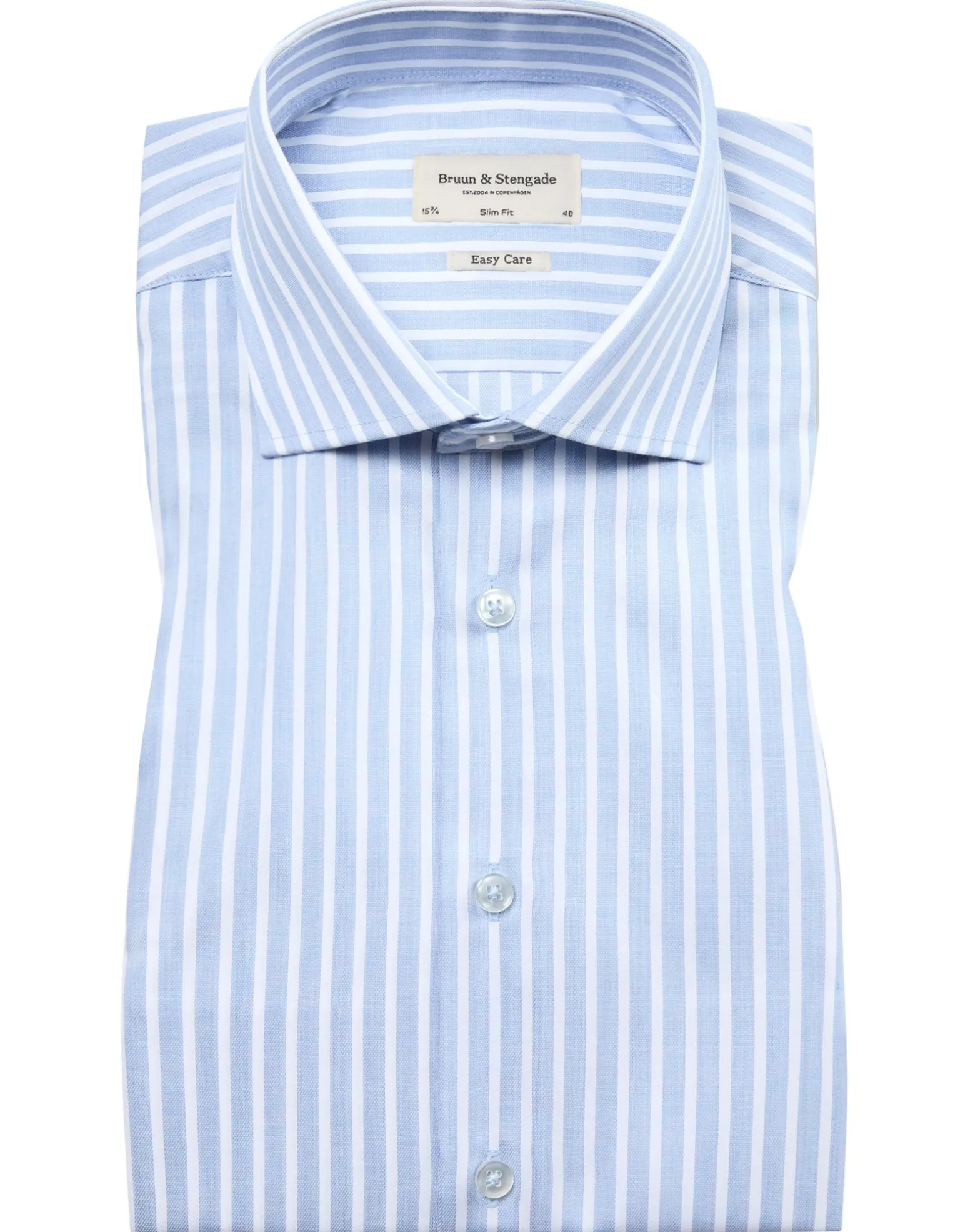 BS Javon Slim Fit Skjorta - Light Blue/White