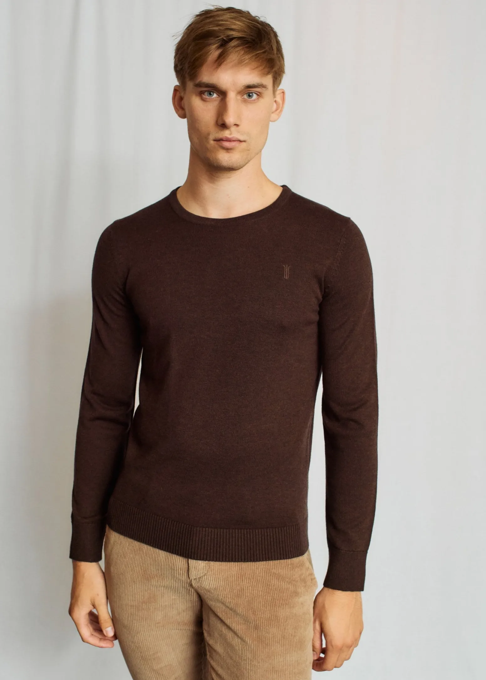 BS Jupiter Regular Fit Stickat - Dark Brown