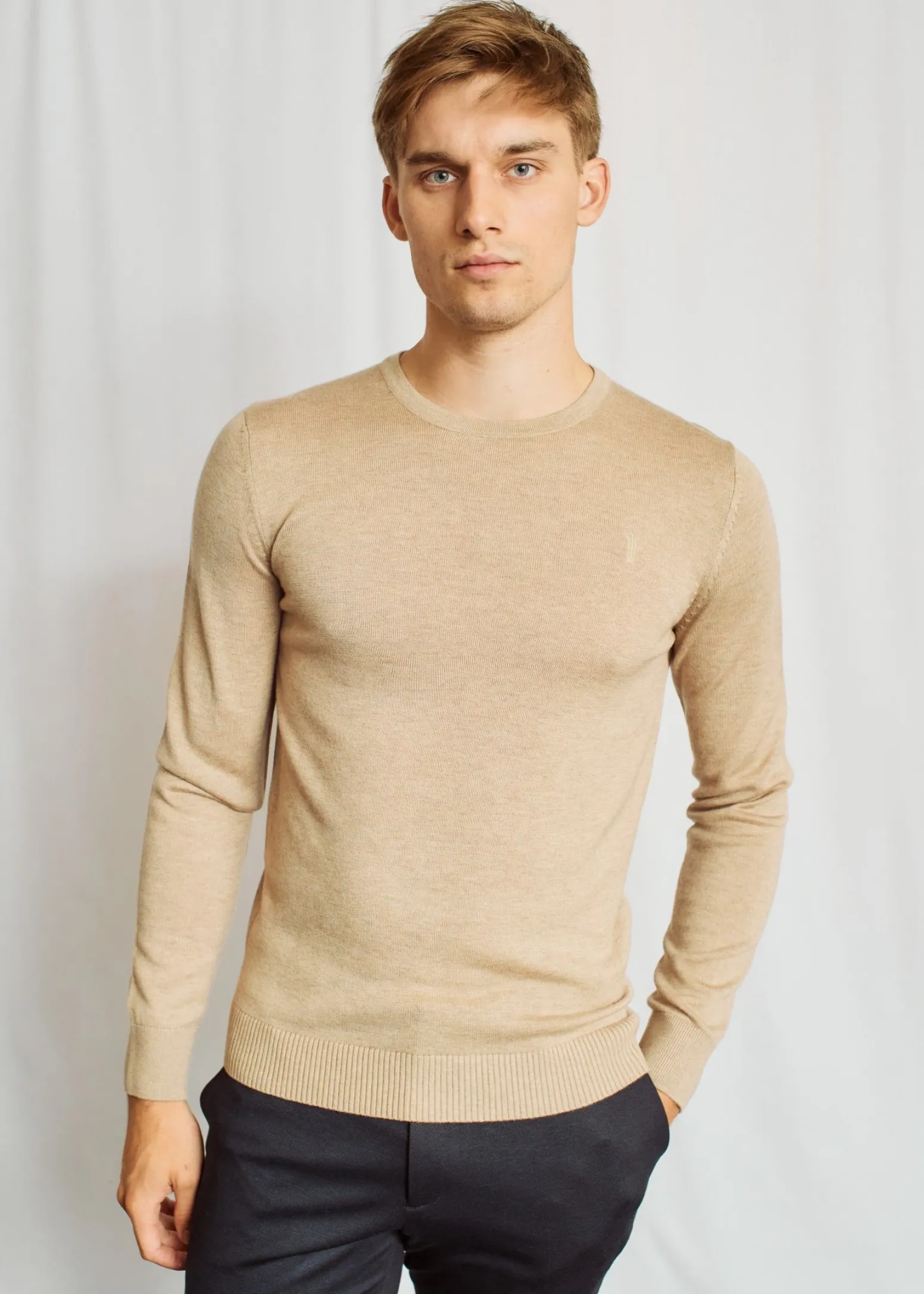 BS Jupiter Regular Fit Stickat - Sand