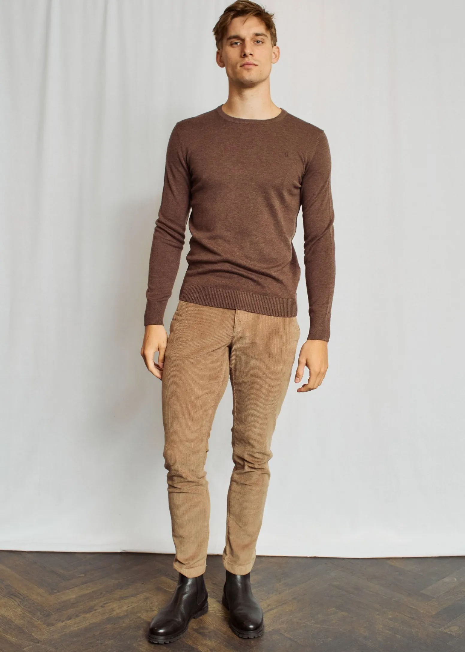 BS Jupiter Regular Fit Stickat - Brown