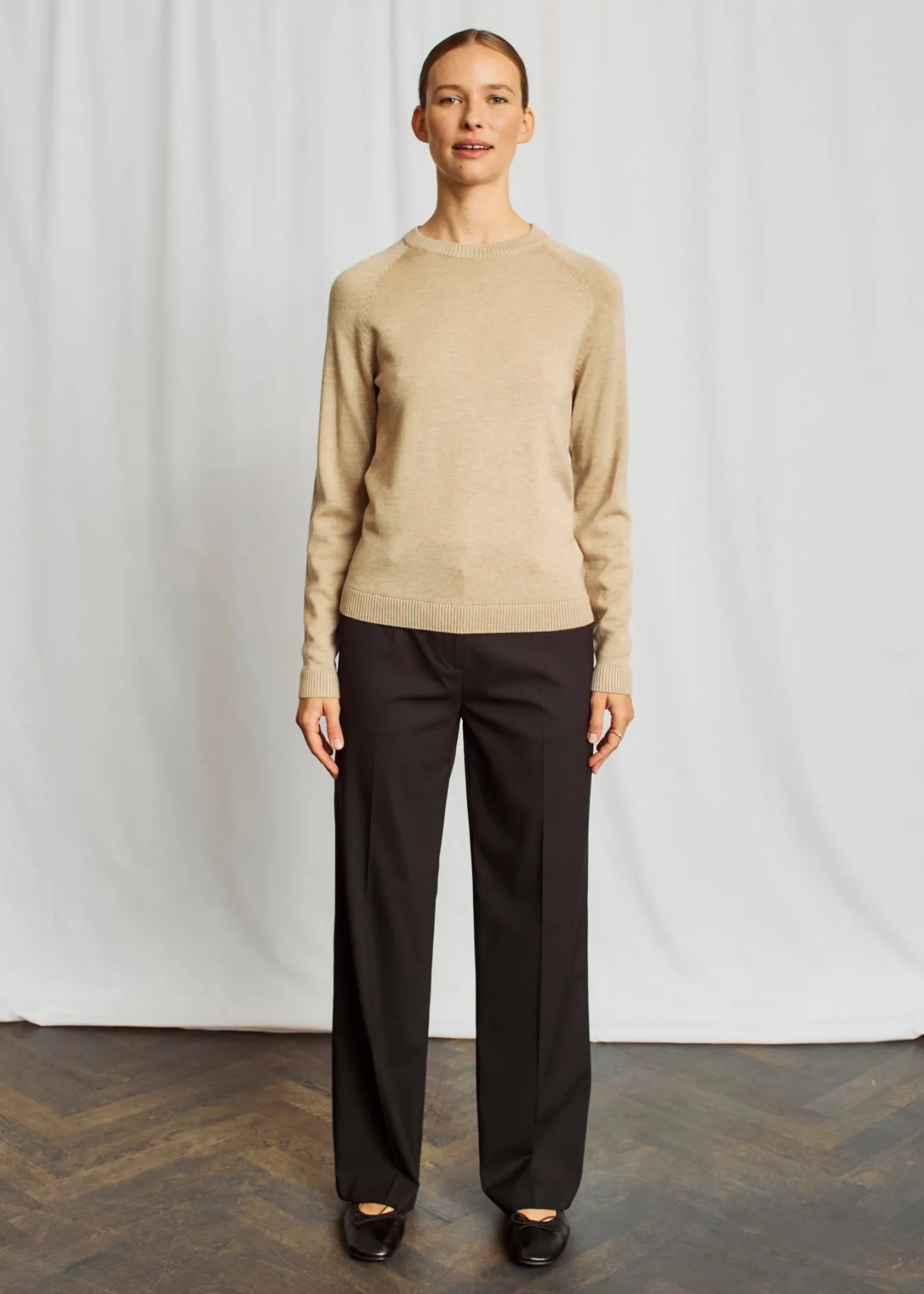 BS Layla Regular Fit Stickat - Sand