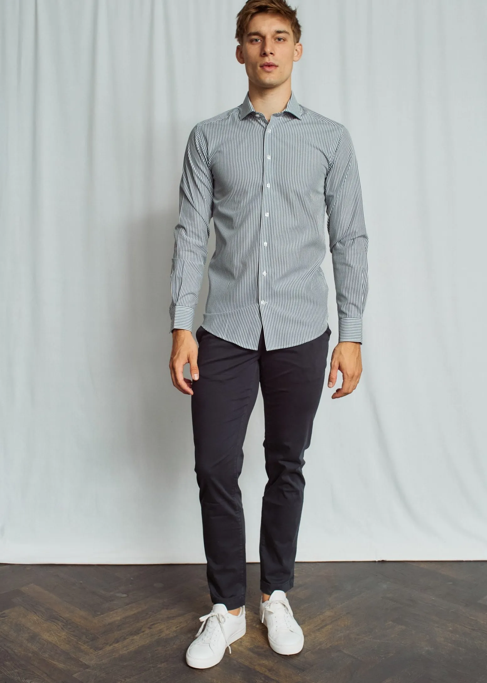 BS Love Slim Fit Skjorta - Navy/White