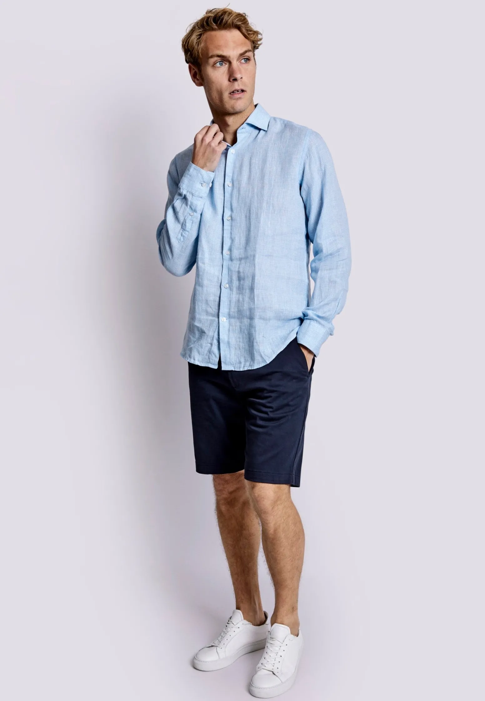 BS Madrid Casual Slim Fit Skjorta - Light Blue