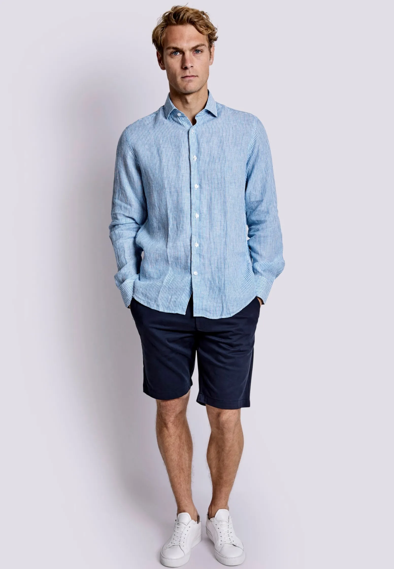 BS Palma Casual Slim Fit Skjorta - Blue/White