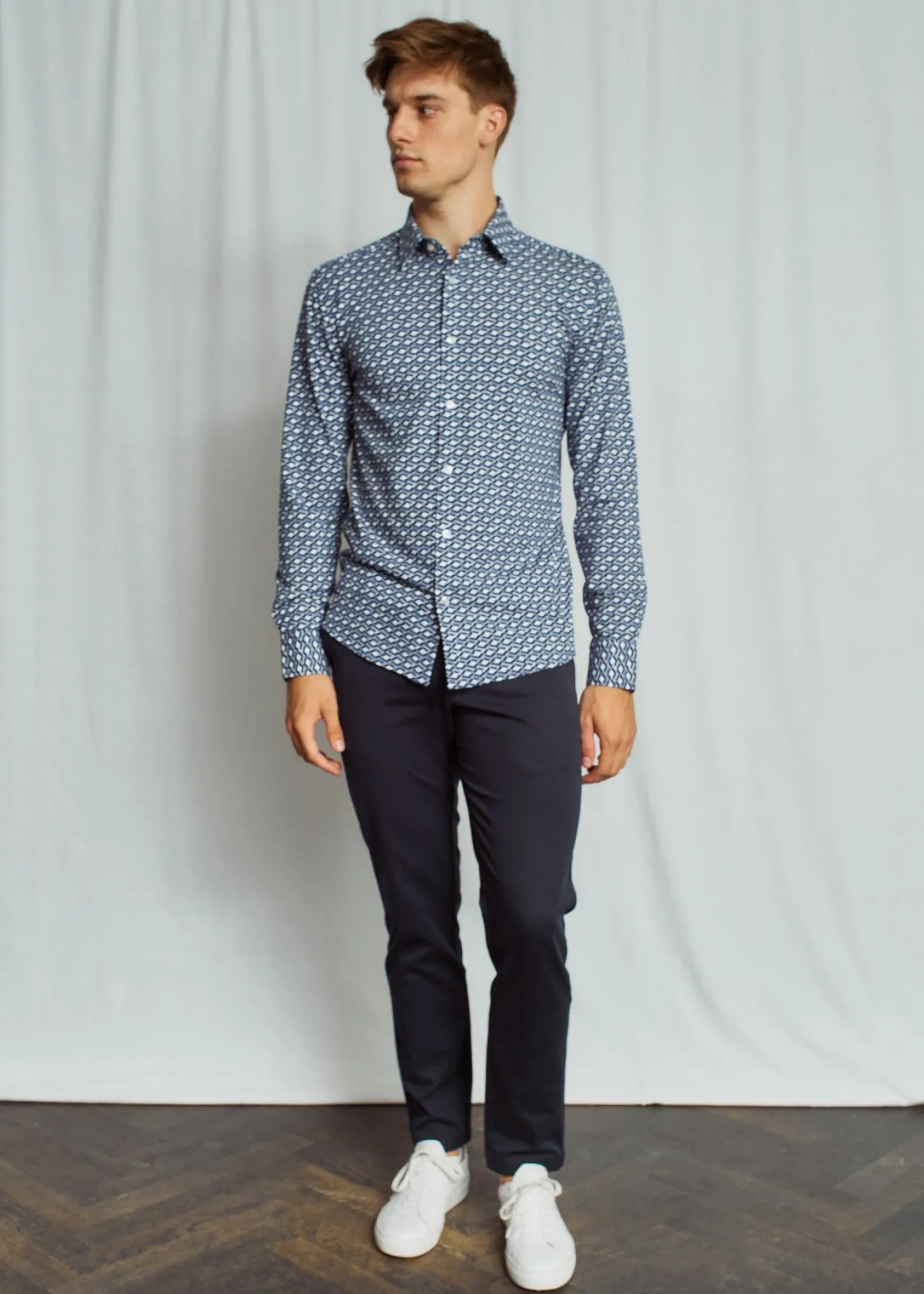 BS Ronan Performance Fit Skjorta - Dark Blue