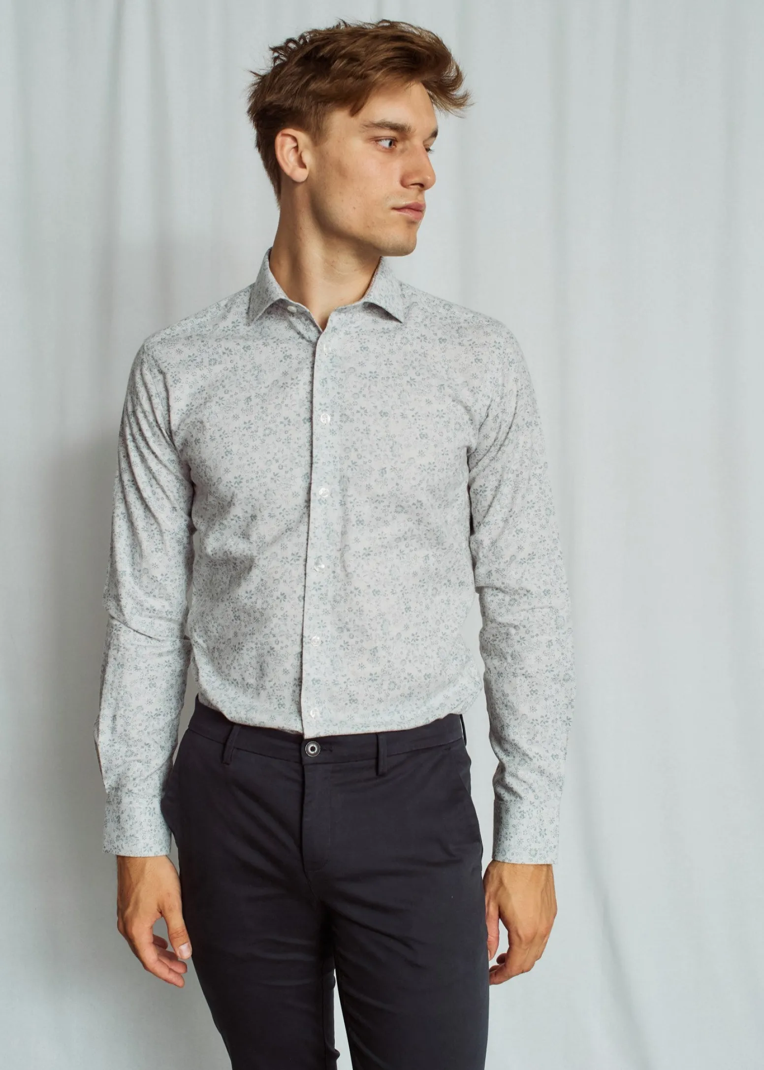 BS Rudy Modern Fit Skjorta - Light Grey