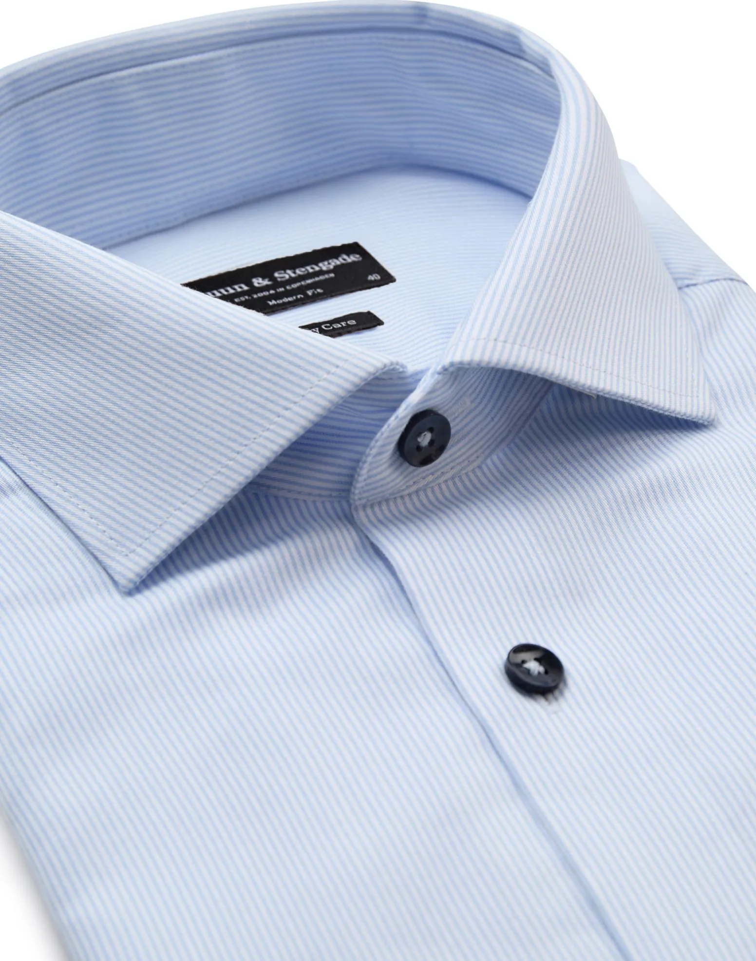 BS Seau Modern Fit Skjorta - Light Blue/White