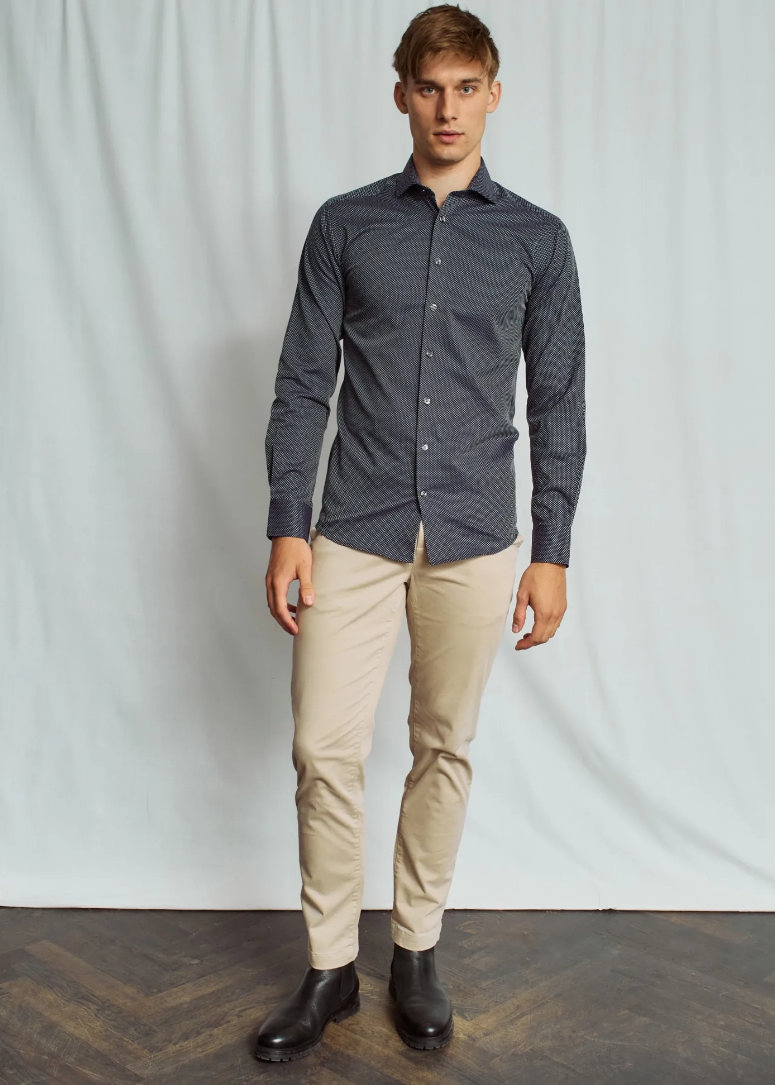 BS Tyreke Slim Fit Skjorta - Navy