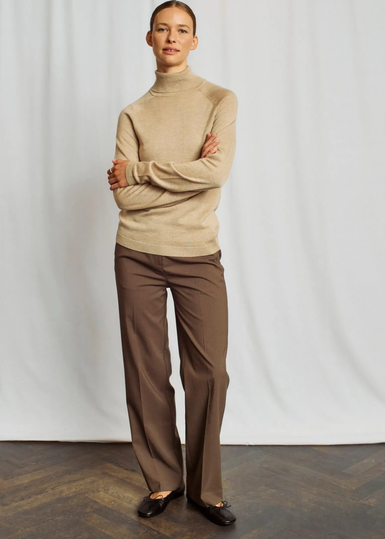 BS Valeria Regular Fit Stickat - Sand