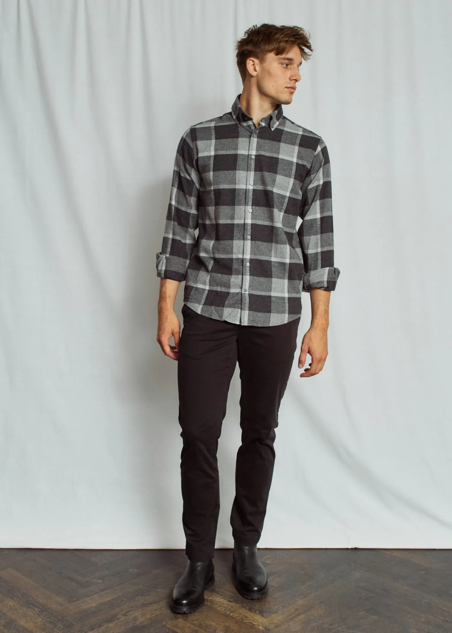 BS Varuna Casual Modern Fit Skjorta - Charcoal