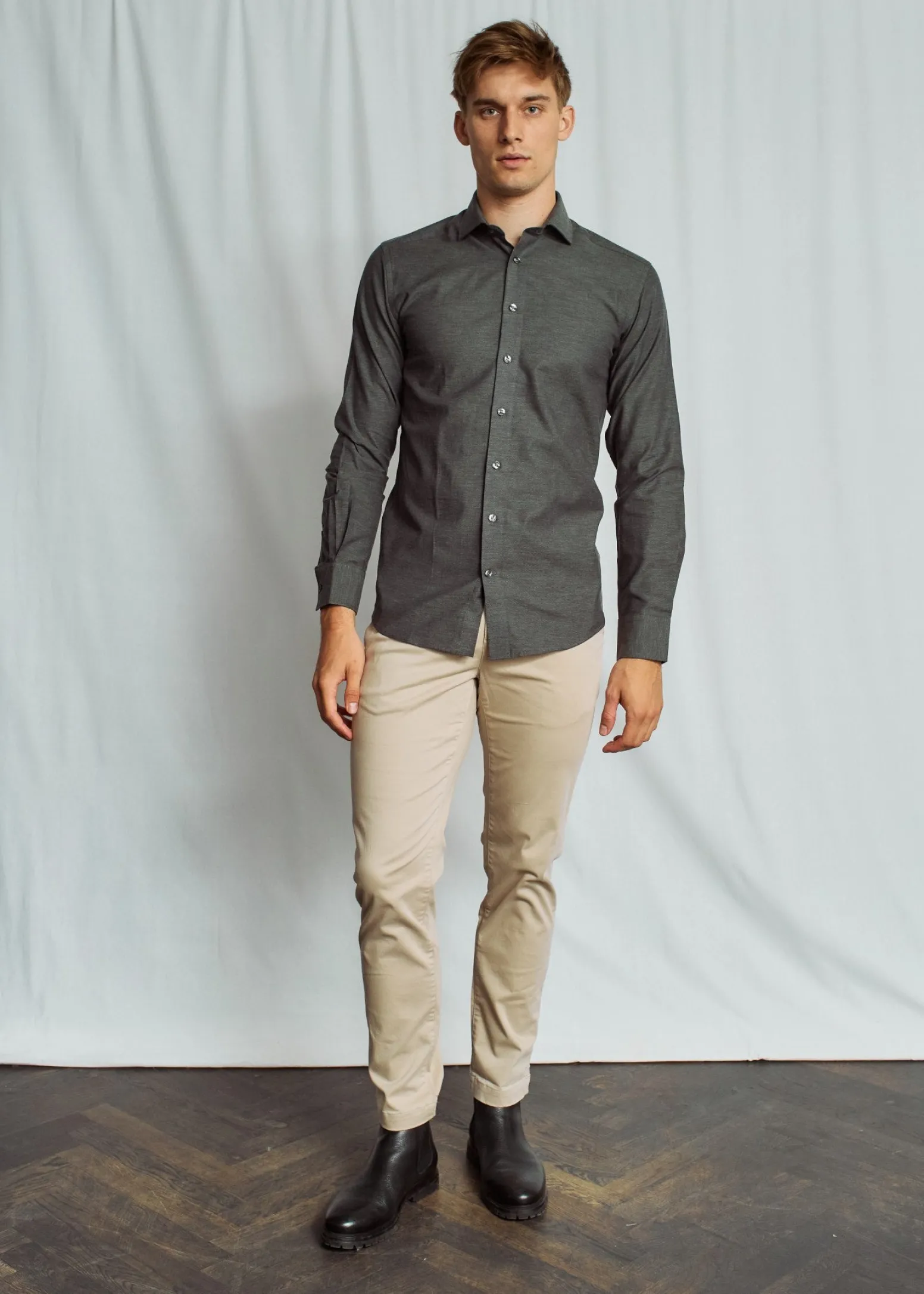 BS Wall Modern Fit Skjorta - Dark Green