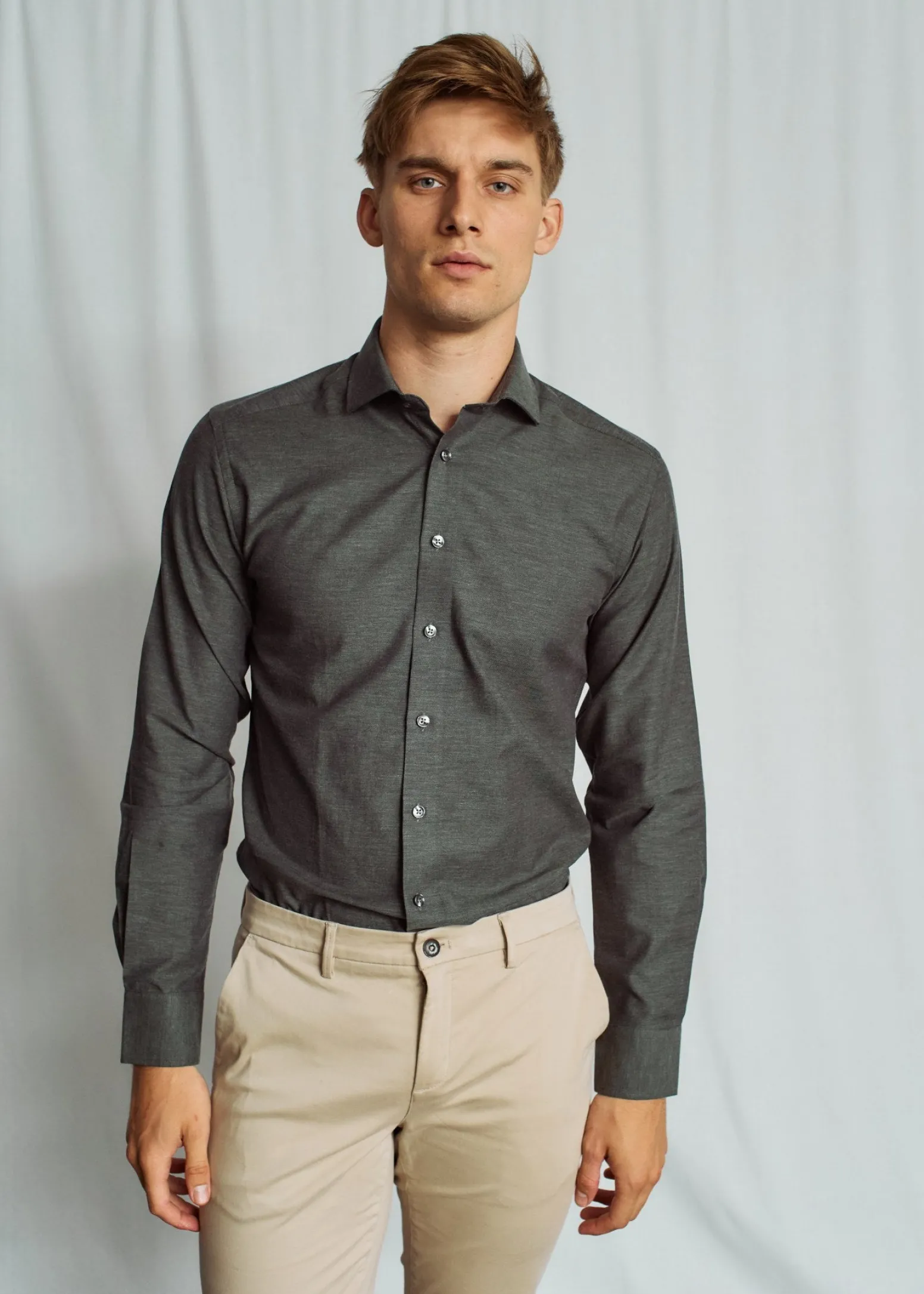 BS Wall Modern Fit Skjorta - Dark Green